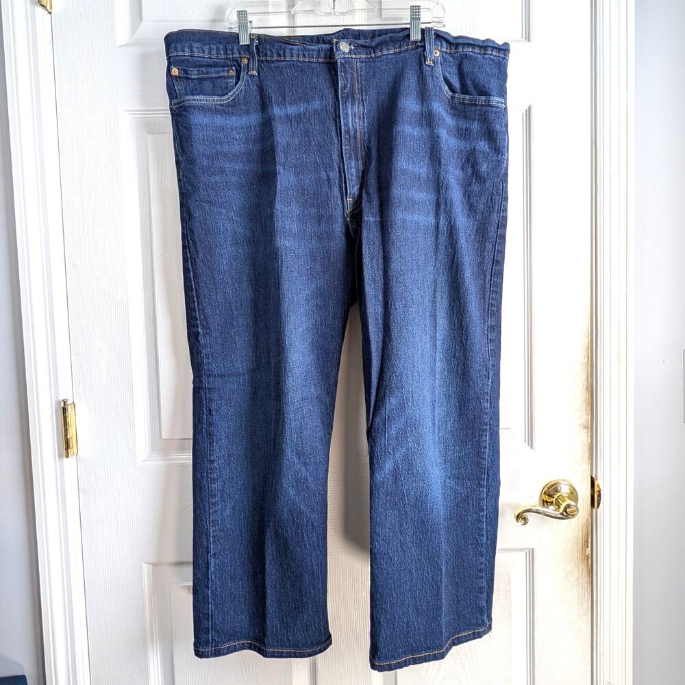 Levi’s 505 Regular Fit Straight Leg Jeans – Dark Indigo Wash Plus Size 48W 29L